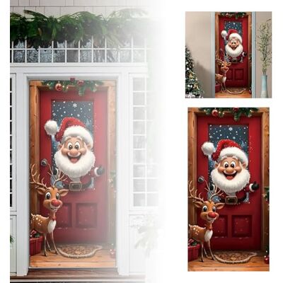 DaPongZhi Couverture de Porte Noël, 200 x 90cm Bannière de Porte de Noël, Decoration de Noel Exterieur, Décoration de Porte Noël, Couverture de Porte de Père Noël pour Décoration Porte Entrée Maison - Publicité DaPongZhi Couverture de Porte Noël, 200 x 90cm Bannière de Porte de Noël, Decoration de Noel Exterieur, Décoration de Porte Noël, Couverture de Porte de Père Noël pour Décoration Porte Entrée Maison - Publicité