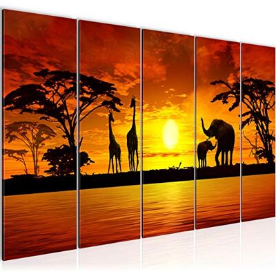 ART Peinture Afrique Le Coucher Du Soleil Impression sur Toile intissee Decoration Murale Salon Chambre 000256a - Publicité ART Peinture Afrique Le Coucher Du Soleil Impression sur Toile intissee Decoration Murale Salon Chambre 000256a - Publicité