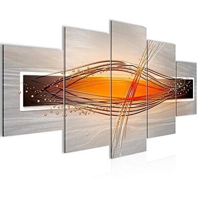 Tableau Abstrait 200 x 100 cm 5 Parties XXL Decoration Murale Dessin Gris Orange Blanc 103351c - Publicité Tableau Abstrait 200 x 100 cm 5 Parties XXL Decoration Murale Dessin Gris Orange Blanc 103351c - Publicité