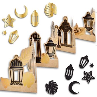Papierdrachen Ramadan décoration de Table Guirlande de Table à Poser avec Motif Noble lanternes Noir Or et confettis de Table Inclus doré Eid Mubarak fête du Sucre - Publicité Papierdrachen Ramadan décoration de Table Guirlande de Table à Poser avec Motif Noble lanternes Noir Or et confettis de Table Inclus doré Eid Mubarak fête du Sucre - Publicité