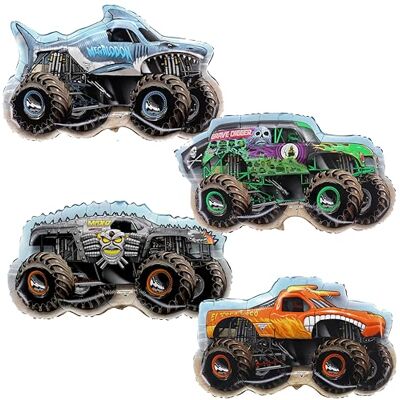 Toyland ® Pack de 4 Monster Jam Ballons en Aluminium pour Camions Grave Digger, El Toro Loco, Max D et Megalodon Ballons en Forme de Personnages - Publicité Toyland ® Pack de 4 Monster Jam Ballons en Aluminium pour Camions Grave Digger, El Toro Loco, Max D et Megalodon Ballons en Forme de Personnages - Publicité