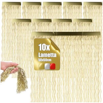 com-four ® 10x Lametta, Guirlande de Noël Dorée 50 cm Ornement brillant pour sapin et décoration de l’Avent accessoire festif pour la maison - Publicité com-four ® 10x Lametta, Guirlande de Noël Dorée 50 cm Ornement brillant pour sapin et décoration de l’Avent accessoire festif pour la maison - Publicité