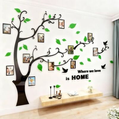 guangmu Arbre Sticker Muraux 3D Autocollants DIY Cadre de Photo Stickers Mural Arts Décorations pour Chambre, Salon, Chambr (G Vert Droite,XXL: 240 * 333CM) - Publicité guangmu Arbre Sticker Muraux 3D Autocollants DIY Cadre de Photo Stickers Mural Arts Décorations pour Chambre, Salon, Chambr (G Vert Droite,XXL: 240 * 333CM) - Publicité