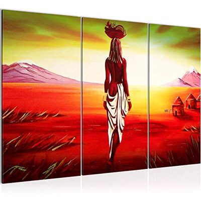 Afrique Massai Peinture Tableau Salon XXL Coloré Africain Motif 120 x 80 cm 3 Parties Decoration Murale 001631a - Publicité Afrique Massai Peinture Tableau Salon XXL Coloré Africain Motif 120 x 80 cm 3 Parties Decoration Murale 001631a - Publicité