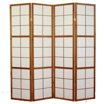 PEGANE Paravent Japonais Shoji en Bois Brun de 4 pans L176 x H175 x P2 cm - Publicité PEGANE Paravent Japonais Shoji en Bois Brun de 4 pans L176 x H175 x P2 cm - Publicité