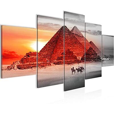 Tableau Egypte Pyramides 200 x 100 cm 5 Parties XXL Decoration Murale Dessin Rouge 601851a - Publicité Tableau Egypte Pyramides 200 x 100 cm 5 Parties XXL Decoration Murale Dessin Rouge 601851a - Publicité