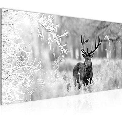 Tableau Decoration Murale Hiver Cerf 1 Partie Moderne Toile non tissée Salon Salle Animaux De La Forêt Noir Blanc 004112b - Publicité Tableau Decoration Murale Hiver Cerf 1 Partie Moderne Toile non tissée Salon Salle Animaux De La Forêt Noir Blanc 004112b - Publicité