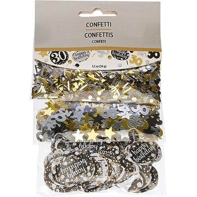 amscan Lot de 3 sachets de confettis 30ans 34g - Publicité amscan Lot de 3 sachets de confettis 30ans 34g - Publicité