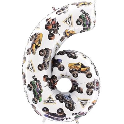 Toyland ® 66cm (26”) Monster Jam™ Ballon en aluminium numéro 6 Ballon d'anniversaire géant Monster Truck Décoration de fête, gonflée à l'air ou à l'hélium, auto-scellante - Publicité Toyland ® 66cm (26”) Monster Jam™ Ballon en aluminium numéro 6 Ballon d'anniversaire géant Monster Truck Décoration de fête, gonflée à l'air ou à l'hélium, auto-scellante - Publicité