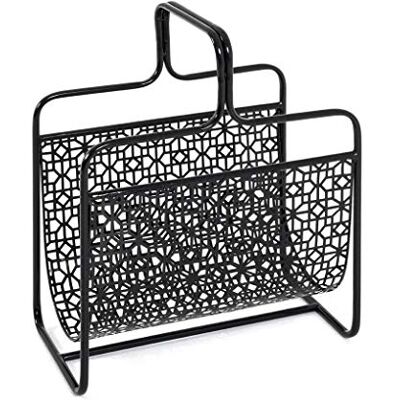 HAKU Porte-revues noir en métal, porte-journaux, porte-revues Dimensions : L 37 x H 45 x P 22 cm, Style : Art déco - Publicité HAKU Porte-revues noir en métal, porte-journaux, porte-revues Dimensions : L 37 x H 45 x P 22 cm, Style : Art déco - Publicité