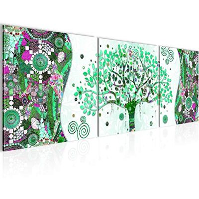 Peinture Gustav Klimt Arbre De Vie 120 x 40 cm Tableau en Toile non Tissée Vert En plusieurs Parties Moderne Decoration Murale 004633b - Publicité Peinture Gustav Klimt Arbre De Vie 120 x 40 cm Tableau en Toile non Tissée Vert En plusieurs Parties Moderne Decoration Murale 004633b - Publicité
