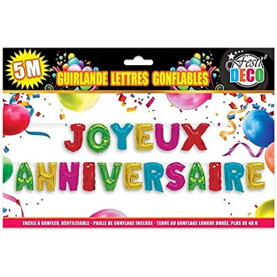 STC Guirlande gonflable JOYEUX ANNIVERSAIRE 4 m - Publicité STC Guirlande gonflable JOYEUX ANNIVERSAIRE 4 m - Publicité