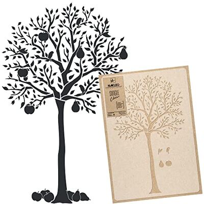 Nakleo Pochoir pour Peinture Murale Grand Format 104x167cm, Modèle en Plastique et Réutilisable, Pomme Poire Fruit Arbre Oiseau, DIY Bricolage Artisanat Décoration a Peindre, Bois Tissu Mueble - Publicité Nakleo Pochoir pour Peinture Murale Grand Format 104x167cm, Modèle en Plastique et Réutilisable, Pomme Poire Fruit Arbre Oiseau, DIY Bricolage Artisanat Décoration a Peindre, Bois Tissu Mueble - Publicité