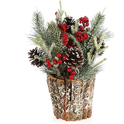 com-four ® Composition décorative de Noël, décoration de Table décoration de table hivernale avec baies rouges - Publicité com-four ® Composition décorative de Noël, décoration de Table décoration de table hivernale avec baies rouges - Publicité