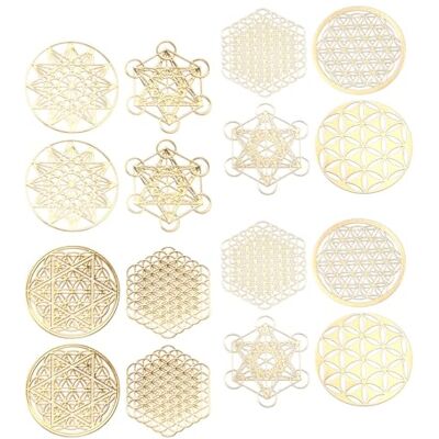 Aboiledy Lot de 16 autocollants métalliques de la vie pour la fête des enfants 7 chakras cuivre tour d'énergie orgonite - Publicité Aboiledy Lot de 16 autocollants métalliques de la vie pour la fête des enfants 7 chakras cuivre tour d'énergie orgonite - Publicité