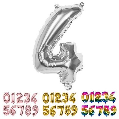 Boland 22014 Ballon gonflable chiffre 4 Argent 36 cm - Publicité Boland 22014 Ballon gonflable chiffre 4 Argent 36 cm - Publicité