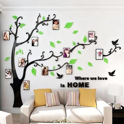 guangmu Arbre Sticker Muraux 3D Autocollants DIY Cadre de Photo Stickers Mural Arts Décorations pour Chambre, Salon, Chambr (E Vert Clair Droite,S: 100 * 138CM) - Publicité guangmu Arbre Sticker Muraux 3D Autocollants DIY Cadre de Photo Stickers Mural Arts Décorations pour Chambre, Salon, Chambr (E Vert Clair Droite,S: 100 * 138CM) - Publicité