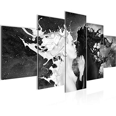 Lait Et Café Tableau Murale Impression sur Toile Intissee 5 Parties Abstrait Noir Blanc Chambre Salle 005053a - Publicité Lait Et Café Tableau Murale Impression sur Toile Intissee 5 Parties Abstrait Noir Blanc Chambre Salle 005053a - Publicité