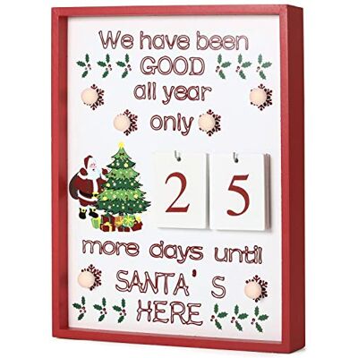 BRUBAKER Calendrier de l'Avent Lumineux Compte à rebours/Countdown 24 Jours Décoration de Noël en Bois Éclairage LED 28 x 4 x 35,5 cm - Publicité BRUBAKER Calendrier de l'Avent Lumineux Compte à rebours/Countdown 24 Jours Décoration de Noël en Bois Éclairage LED 28 x 4 x 35,5 cm - Publicité