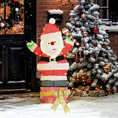 Outsunny Père Noël Lumineux de 90 cm avec 97 LED Blanc Chaud, décoration de Noël avec piquets et Attaches zippées, étanchéité IP44, pour intérieur et extérieur - Publicité Outsunny Père Noël Lumineux de 90 cm avec 97 LED Blanc Chaud, décoration de Noël avec piquets et Attaches zippées, étanchéité IP44, pour intérieur et extérieur - Publicité
