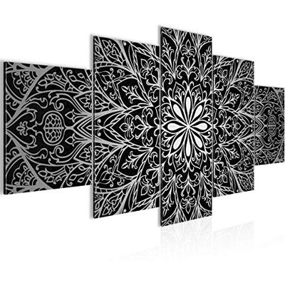 Tableau Mandala Abstrait 200 x 100 cm 5 Parties XXL Decoration Murale Dessin Noir Blanc Gris 107451c - Publicité Tableau Mandala Abstrait 200 x 100 cm 5 Parties XXL Decoration Murale Dessin Noir Blanc Gris 107451c - Publicité