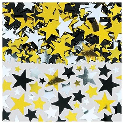 AMSCAN Gold/Black/Silver Metallic Stars Big Pack Confetti 70g - Publicité AMSCAN Gold/Black/Silver Metallic Stars Big Pack Confetti 70g - Publicité
