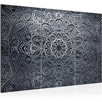 Mandala Abstrait Peinture Tableau Salon XXL Noir Blanc Gris 120 x 80 cm 3 Parties Decoration Murale 109431c - Publicité Mandala Abstrait Peinture Tableau Salon XXL Noir Blanc Gris 120 x 80 cm 3 Parties Decoration Murale 109431c - Publicité