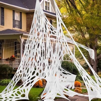 JOYIN Décoration de Toile d'araignée géante d'halloween de 1000 sqft, coupez Votre Propre Filet d'araignée Extensible, décoration de Toile Flexible et effrayante pour Halloween, Maison hantée - Publicité JOYIN Décoration de Toile d'araignée géante d'halloween de 1000 sqft, coupez Votre Propre Filet d'araignée Extensible, décoration de Toile Flexible et effrayante pour Halloween, Maison hantée - Publicité