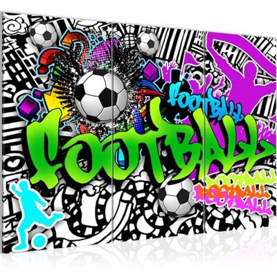 Graffiti Football Peinture Tableau Salon XXL Coloré Art Urbain 120 x 80 cm 3 Parties Decoration Murale 402631a - Publicité Graffiti Football Peinture Tableau Salon XXL Coloré Art Urbain 120 x 80 cm 3 Parties Decoration Murale 402631a - Publicité
