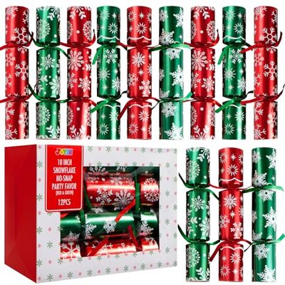 JOYIN Lot de 12 Cadeaux Anti-Claquement pour Fête de Noël Flocons de Neige Rouges et Verts, Chapeau de Fête, Blagues pour Dîners et Célébrations - Publicité JOYIN Lot de 12 Cadeaux Anti-Claquement pour Fête de Noël Flocons de Neige Rouges et Verts, Chapeau de Fête, Blagues pour Dîners et Célébrations - Publicité