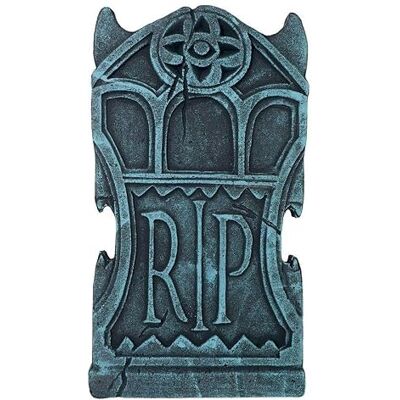 FIESTAS GUIRCA Pierre tombale décorative RIP en polystyrène effet pierre antique, décoration Halloween pour maison sorcière, dimensions 22 x 43 cm - Publicité FIESTAS GUIRCA Pierre tombale décorative RIP en polystyrène effet pierre antique, décoration Halloween pour maison sorcière, dimensions 22 x 43 cm - Publicité
