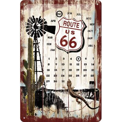ART Plaque Metal Route 66 Calendrier Perpetuel - Publicité ART Plaque Metal Route 66 Calendrier Perpetuel - Publicité
