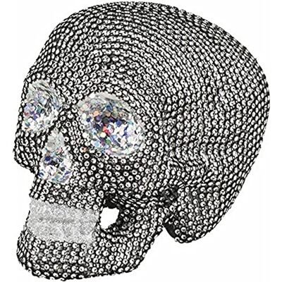 Boland 72125 Tête de mort avec strass Noir 19 x 15 cm - Publicité Boland 72125 Tête de mort avec strass Noir 19 x 15 cm - Publicité