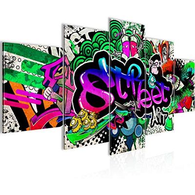 Tableau Graffiti 200 x 100 cm 5 Parties XXL Decoration Murale Dessin Coloré 004551c - Publicité Tableau Graffiti 200 x 100 cm 5 Parties XXL Decoration Murale Dessin Coloré 004551c - Publicité