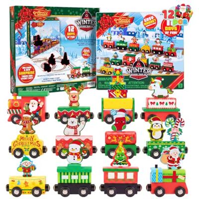 JOYIN Calendrier de l'Avent de Noël 2025, compte à rebours de 12 jours avec 12 wagons de train en bois, ensembles de trains magnétiques pour garçons et enfants, cadeaux de fête, cadeau de Noël - Publicité JOYIN Calendrier de l'Avent de Noël 2025, compte à rebours de 12 jours avec 12 wagons de train en bois, ensembles de trains magnétiques pour garçons et enfants, cadeaux de fête, cadeau de Noël - Publicité