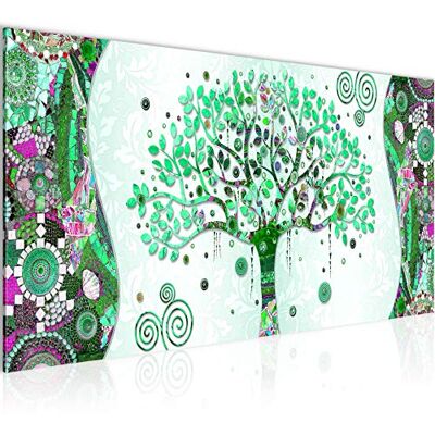 Tableau Decoration Murale Gustav Klimt L'Arbre De Vie 1 Partie Moderne Toile non tissée Salon Salle Abstrait Art Vert 004612b - Publicité Tableau Decoration Murale Gustav Klimt L'Arbre De Vie 1 Partie Moderne Toile non tissée Salon Salle Abstrait Art Vert 004612b - Publicité