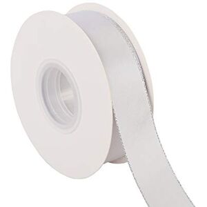 ITIsparkle Ruban Bord Argent Satin 25mm x 22m Environ Décoration Pour Diy, Mariage, Fête et Emballage Cadeau, Faire nœud Papillon Coquillage - Publicité ITIsparkle Ruban Bord Argent Satin 25mm x 22m Environ Décoration Pour Diy, Mariage, Fête et Emballage Cadeau, Faire nœud Papillon Coquillage - Publicité