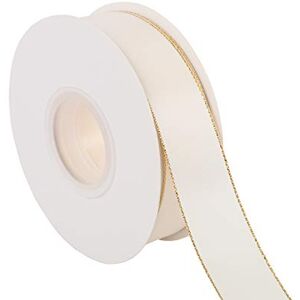 ITIsparkle Ruban Bord Doré Satin 25mm x 22m Environ Décoration Pour Diy, Mariage, Fête et Emballage Cadeau, Faire nœud Papillon Ivoire - Publicité ITIsparkle Ruban Bord Doré Satin 25mm x 22m Environ Décoration Pour Diy, Mariage, Fête et Emballage Cadeau, Faire nœud Papillon Ivoire - Publicité