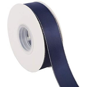 ITIsparkle Ruban Bord Argent Satin 25mm x 22m Environ Décoration Pour Diy, Mariage, Fête et Emballage Cadeau, Faire nœud Papillon Bleu Marine - Publicité ITIsparkle Ruban Bord Argent Satin 25mm x 22m Environ Décoration Pour Diy, Mariage, Fête et Emballage Cadeau, Faire nœud Papillon Bleu Marine - Publicité