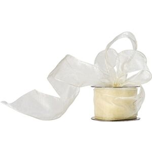Truly Madly Deeply Ltd Ruban en organza, 60 mm, bord fil, ivoire, 20 Metre reel - Publicité Truly Madly Deeply Ltd Ruban en organza, 60 mm, bord fil, ivoire, 20 Metre reel - Publicité