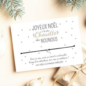 Un Voeu à Chaque Noeud Carte Joyeux Noël à la plus chouette nounou et son Bracelet porte-bonheur Nourrice Crèche Assistante maternelle - Publicité Un Voeu à Chaque Noeud Carte Joyeux Noël à la plus chouette nounou et son Bracelet porte-bonheur Nourrice Crèche Assistante maternelle - Publicité