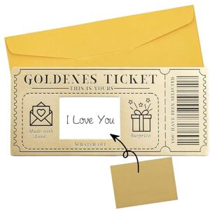 VQUNBG Carte à gratter Golden, Tickets Dorés, Bon Cadeau à Remplir soi-même avec autocollant à gratter, Carte Cadeau Surprise Personnalisable pour Mariage, Grossesse, Saint-Valentin, Annonce Anniversaire - Publicité VQUNBG Carte à gratter Golden, Tickets Dorés, Bon Cadeau à Remplir soi-même avec autocollant à gratter, Carte Cadeau Surprise Personnalisable pour Mariage, Grossesse, Saint-Valentin, Annonce Anniversaire - Publicité
