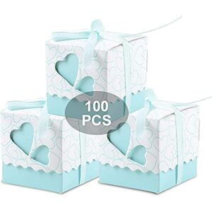 Wady Lot de 100 bonbonnières porte-dragées en carton Cadeau Marqueur de place Décoration pour fête, mariage, baptême, anniversaire Ruban fourni - Publicité Wady Lot de 100 bonbonnières porte-dragées en carton Cadeau Marqueur de place Décoration pour fête, mariage, baptême, anniversaire Ruban fourni - Publicité