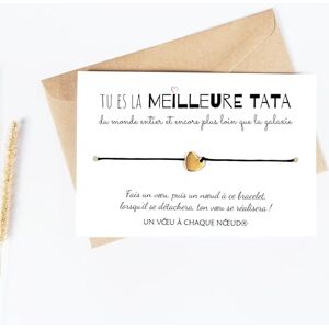 Un Voeu à Chaque Noeud UVACN Carte MEILLEURE TATA DU MONDE + Bracelet porte-bonheur Cadeau Tante Anniversaire Noël - Publicité Un Voeu à Chaque Noeud UVACN Carte MEILLEURE TATA DU MONDE + Bracelet porte-bonheur Cadeau Tante Anniversaire Noël - Publicité