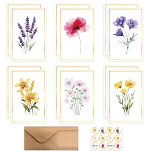Zyluniy Lot de 12 Cartes Voeux d'Anniversaire, Cartes de Vœux à Motif Fleuri avec Enveloppe, Floral Carte Postale Pliantes Cartes de Remerciement, Birthday Card pour Remise Diplôme, Anniversaire, Noël - Publicité Zyluniy Lot de 12 Cartes Voeux d'Anniversaire, Cartes de Vœux à Motif Fleuri avec Enveloppe, Floral Carte Postale Pliantes Cartes de Remerciement, Birthday Card pour Remise Diplôme, Anniversaire, Noël - Publicité
