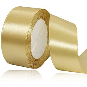 AHOMAME Ruban de satin doré 40 mm x 22 m Ruban décoratif pour mariage, baptême et anniversaire - Publicité AHOMAME Ruban de satin doré 40 mm x 22 m Ruban décoratif pour mariage, baptême et anniversaire - Publicité