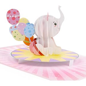 LIMAH ® Carte pop-up 3D de naissance pour fille – Carte de félicitations, carte de naissance adaptée pour cadeau, bon ou cadeau en argent, its a Girl – Motif bébé éléphant avec ballons en rose - Publicité LIMAH ® Carte pop-up 3D de naissance pour fille – Carte de félicitations, carte de naissance adaptée pour cadeau, bon ou cadeau en argent, its a Girl – Motif bébé éléphant avec ballons en rose - Publicité