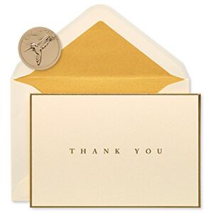 Papyrus Lot de 16 cartes de remerciement avec enveloppes, bordure dorée - Publicité Papyrus Lot de 16 cartes de remerciement avec enveloppes, bordure dorée - Publicité