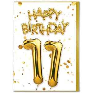 Candy Carte d'anniversaire 11 ans – Belle carte de ballon en feuille d'or blanc – Cartes d'anniversaire pour garçons et filles – Cartes d'âge pour enfants - Publicité Candy Carte d'anniversaire 11 ans – Belle carte de ballon en feuille d'or blanc – Cartes d'anniversaire pour garçons et filles – Cartes d'âge pour enfants - Publicité
