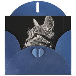 WZYWHJ Carte de vœux bleue pour Noël, anniversaire, anniversaire de mariage et autres motifs tête de chat diamantée - Publicité WZYWHJ Carte de vœux bleue pour Noël, anniversaire, anniversaire de mariage et autres motifs tête de chat diamantée - Publicité